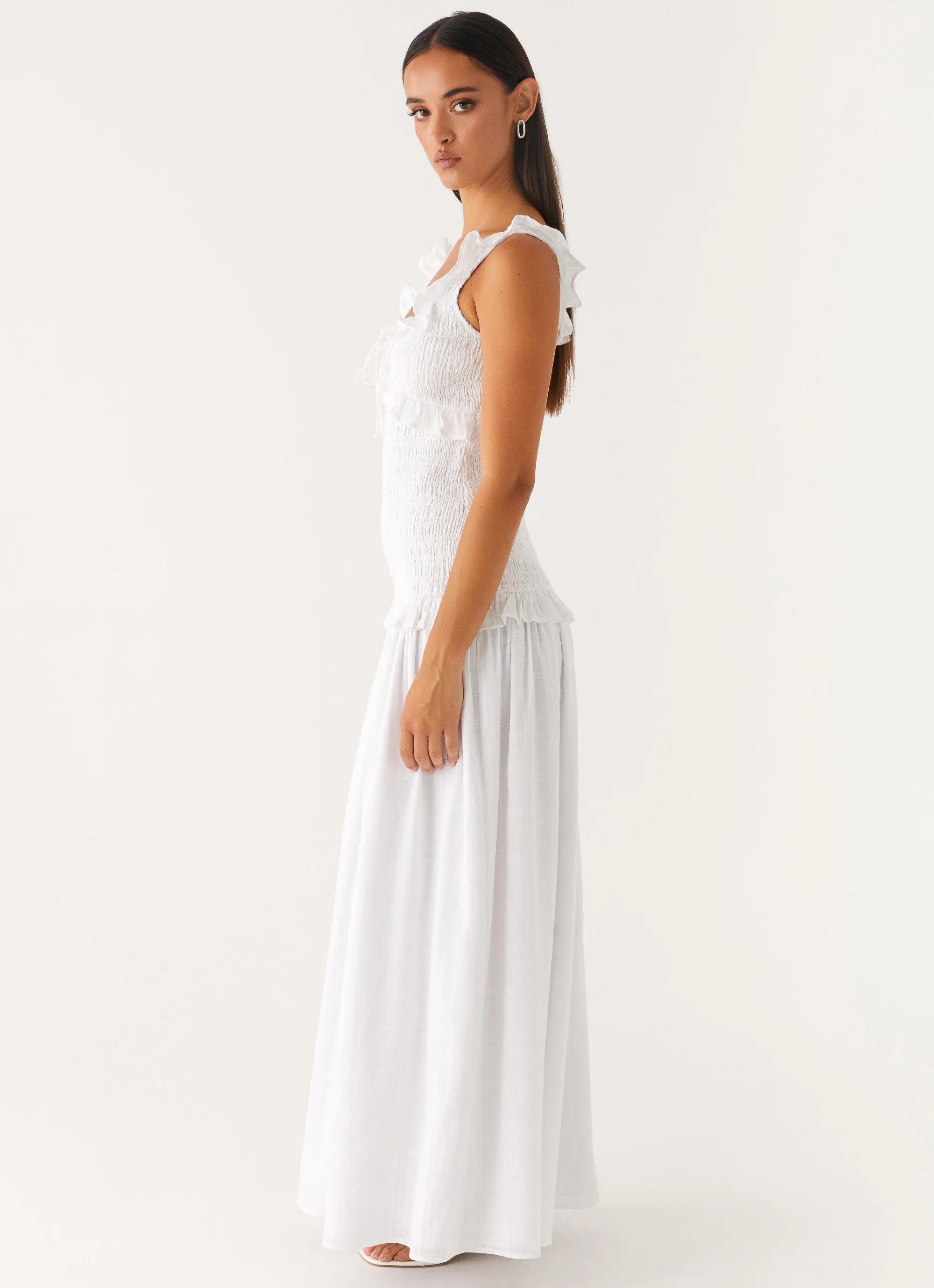 Westlyn Shirred Maxi Dress - White
